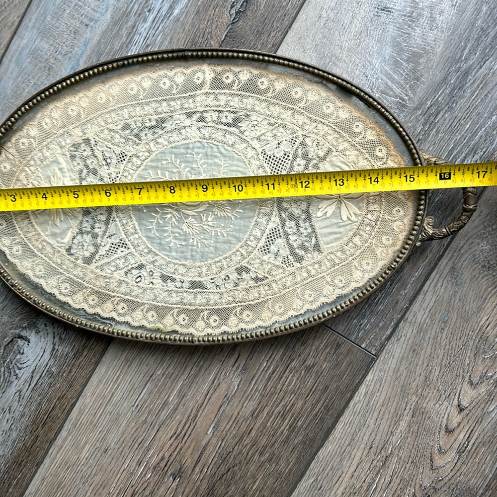 Vintage Glass Brass Perfume Tray - Picture 8 of 10